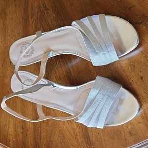 J. Miller Silver Sparkle Heels Size 9M
